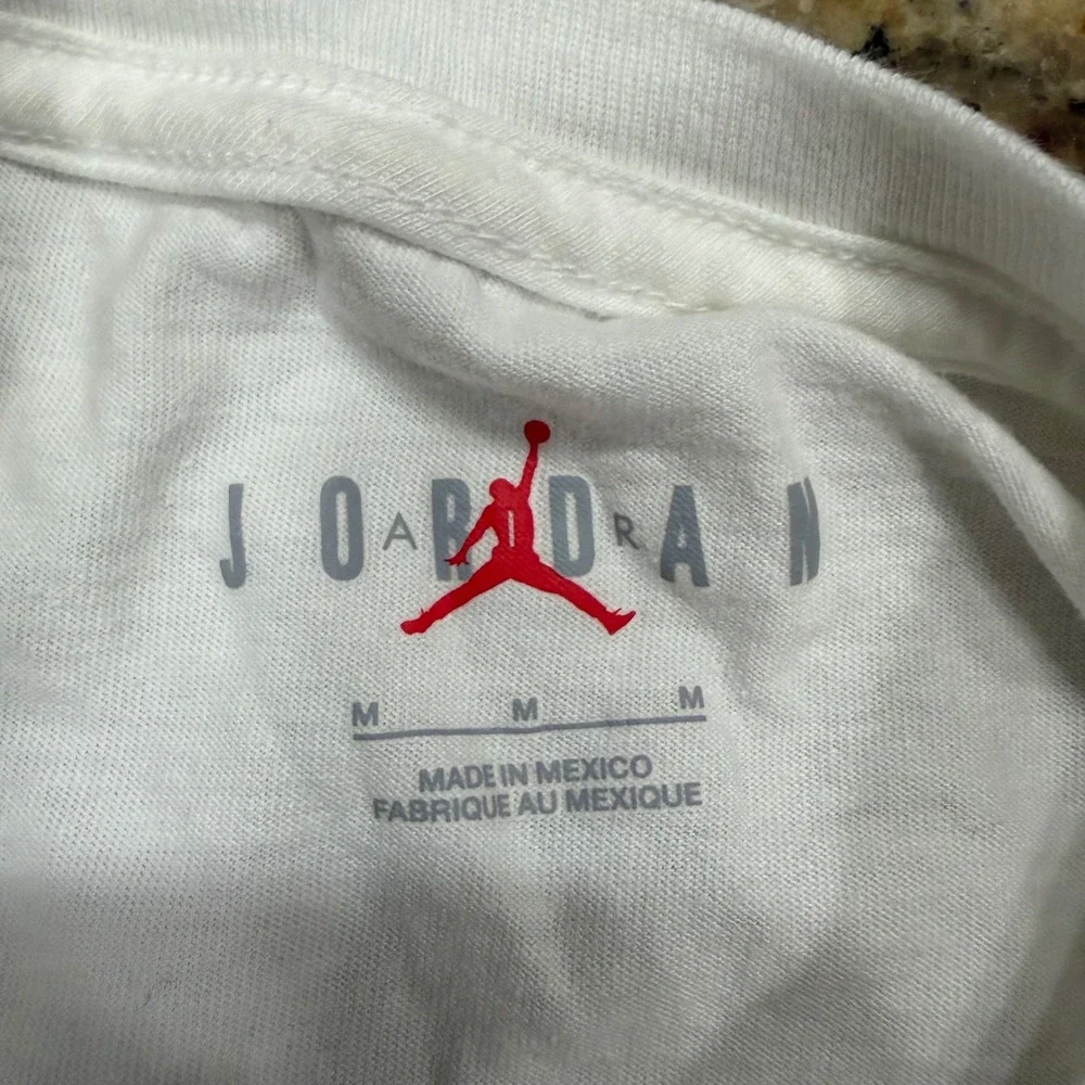 Jordan Flight Long Sleeve Graphic T-Shirt Mens Medium White Jumpman Logo Tee ws
